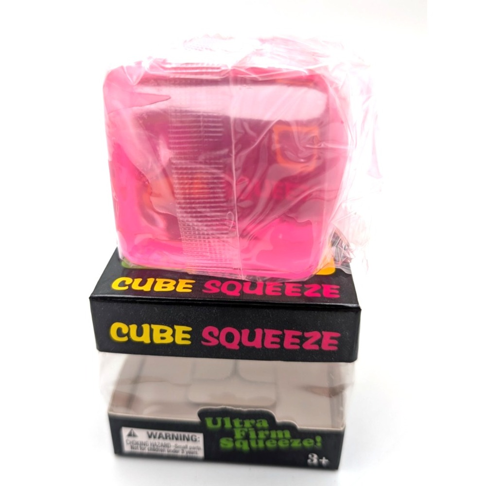 Cube Squeeze Ball Ultra firm squeeze Squish Toy, Pink